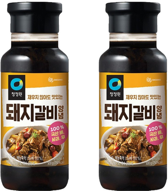 청정원 돼지갈비양념, 500g, 2개