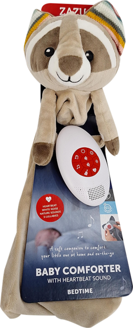 ZAZU 心跳安撫巾, 浣熊Robin, 1個