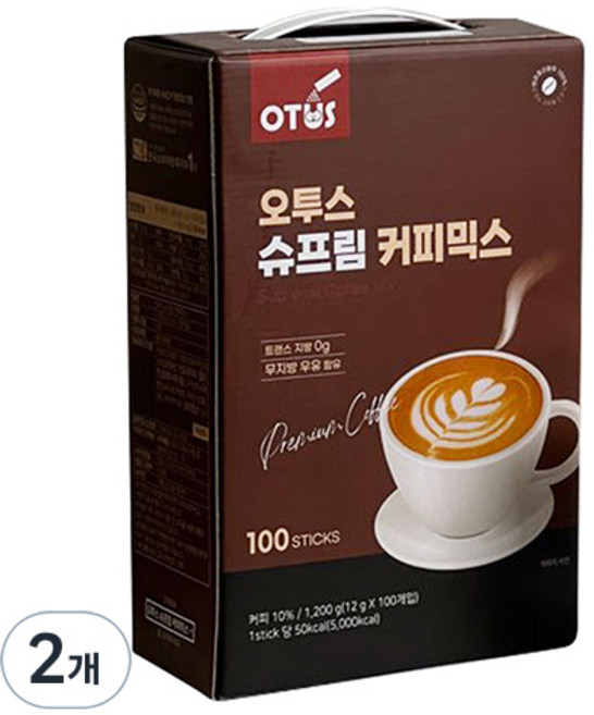 오투스커피 슈프림 커피믹스, 12g, 100개입, 2개