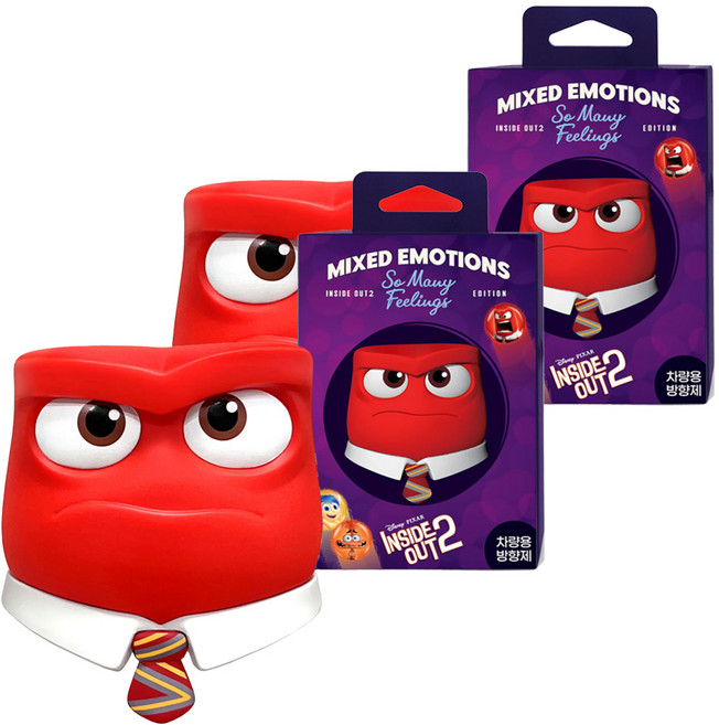 스턴 인사이드아웃2 버럭이 리필형 차량용 방향제, 2개, 프레시코튼