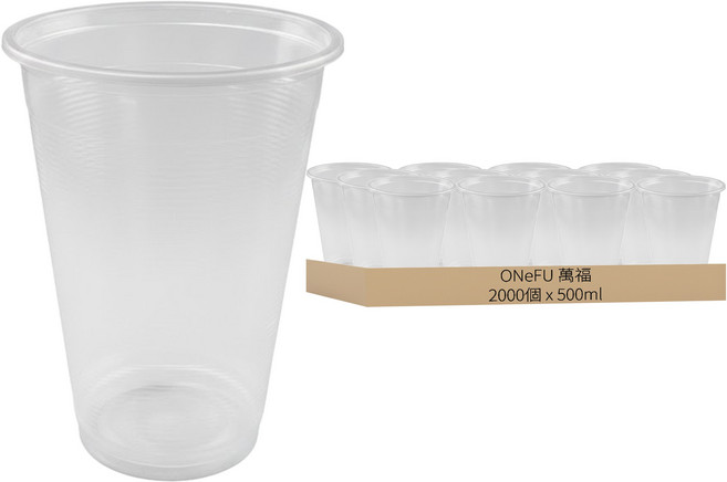 萬福 透明杯 AO500 口徑95mm, 1箱, 500ml, 2000個裝