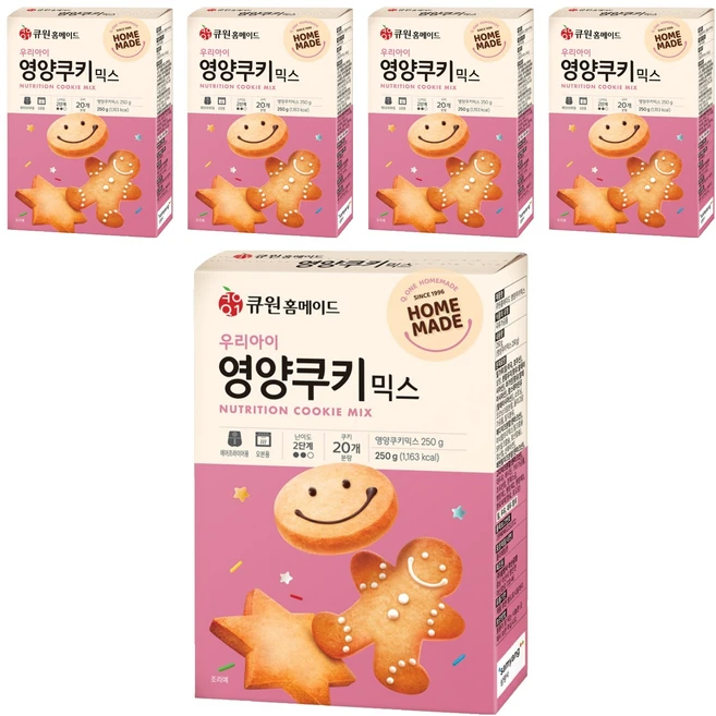 큐원 우리아이 영양쿠키믹스, 250g, 5개 - 쿠팡