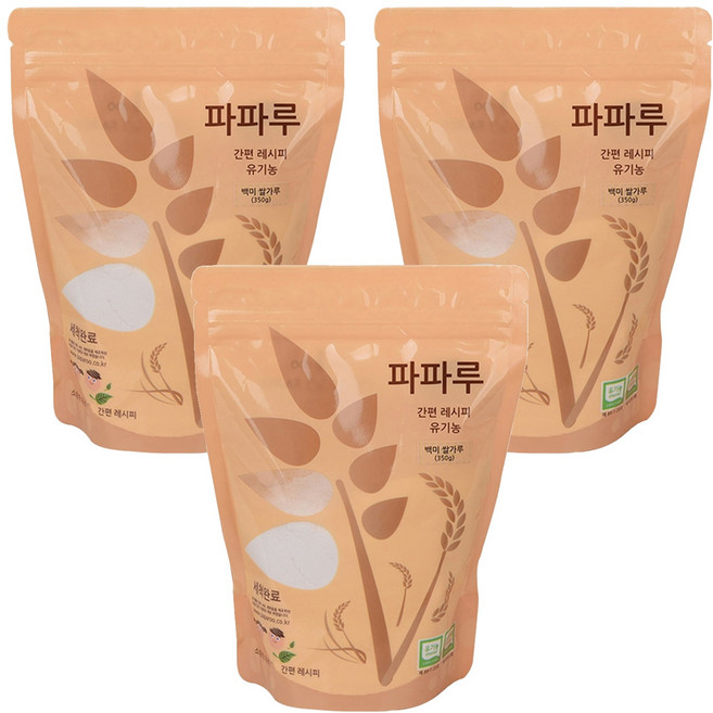 PAPAROO 簡易孩童副食品米糊粉, 350g, 3個