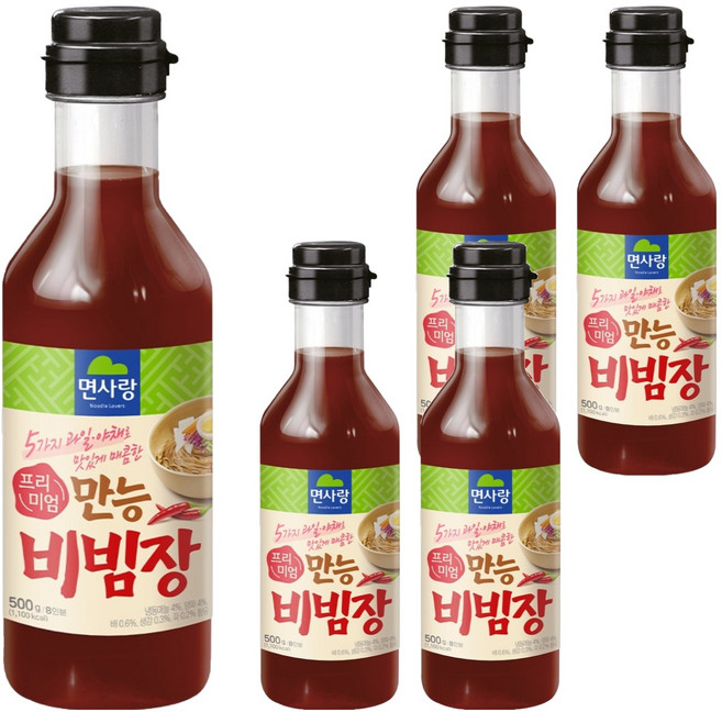 면사랑 프리미엄 만능비빔장, 500g, 5개