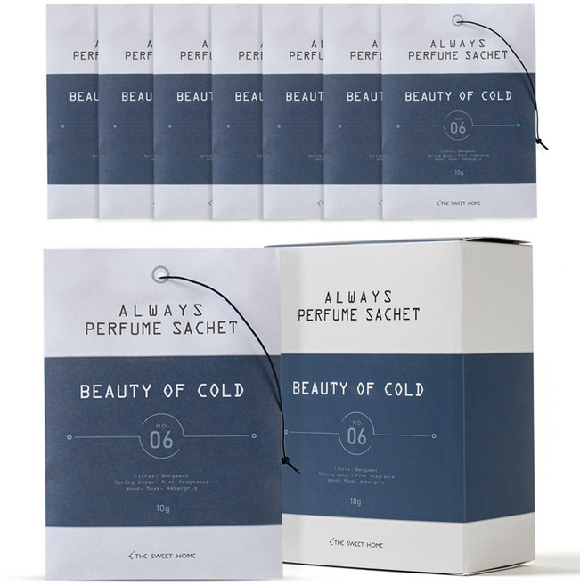 더스윗홈 올웨이즈 퍼퓸사쉐 옷장방향제, 10g, 8개, 뷰티오브콜드
