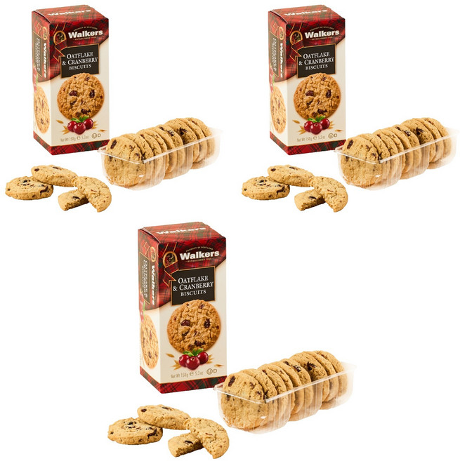 워커스쇼트브레드 워커스 오트 앤 크랜베리 비스킷, 150g, 3개