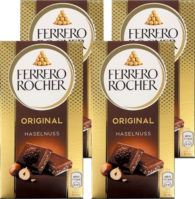 FERRERO ROCHER 金莎 榛果巧克力片, 90g, 4盒