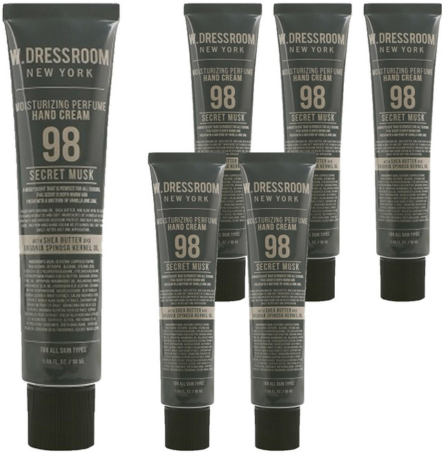 W.DRESSROOM 多麗絲 保濕香氛護手霜 No.98 秘密麝香, 50ml, 6條
