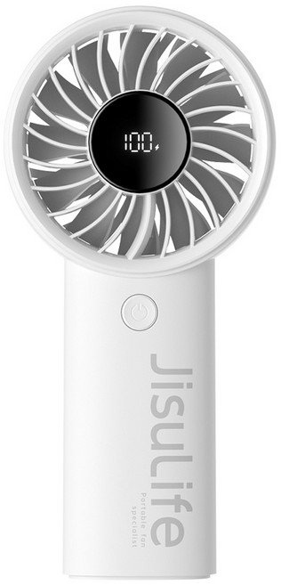 지수라이프 LED 미니 휴대용 무선 선풍기, Handheld Fan Life4, Light Grey