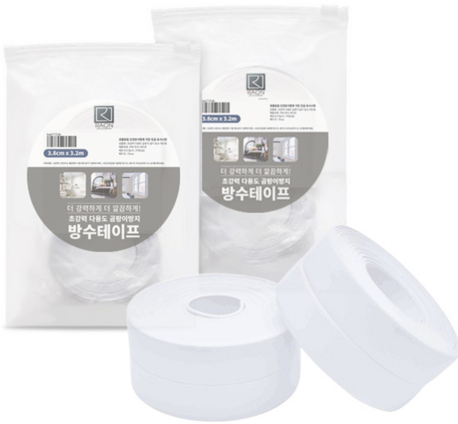 라온 초강력 다용도 곰팡이방지 방수테이프 화이트 2개, 1세트