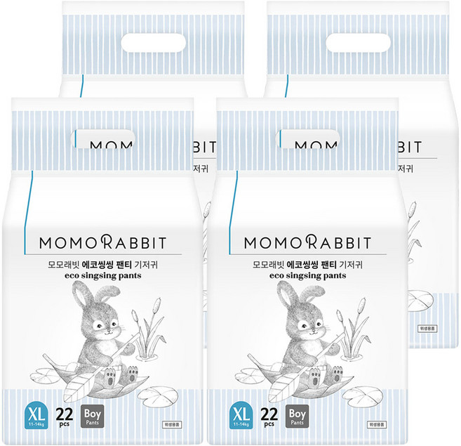 모모래빗 에코씽씽 팬티형 기저귀 남아용, 특대형(XL), 88매