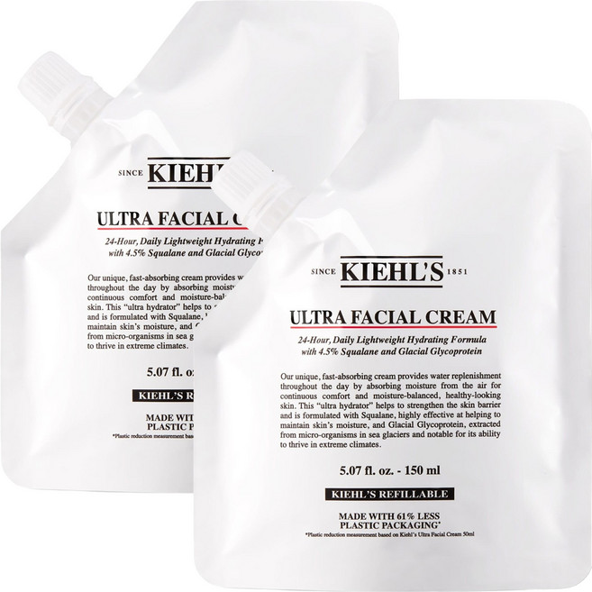 키엘 울트라 훼이셜 크림 리필 파우치, 2개, 150ml