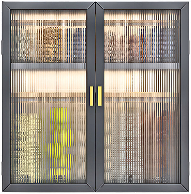 壁掛雙開門吊櫃 BF098-3 2層寬40cm, 黑色