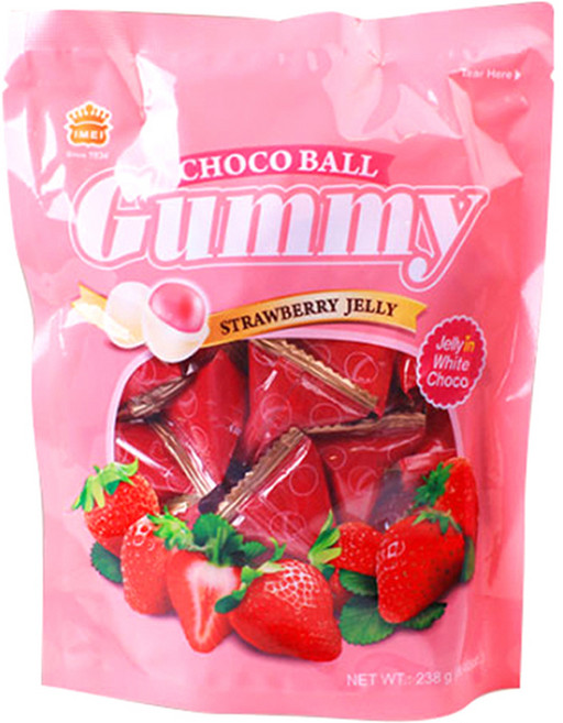 이메이 구미초코볼 스트로베리맛, 238g, 1개