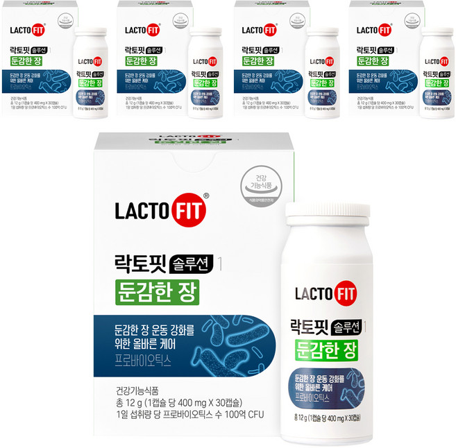 락토핏 솔루션 1 둔감한 장 유산균 12g, 30정, 5개