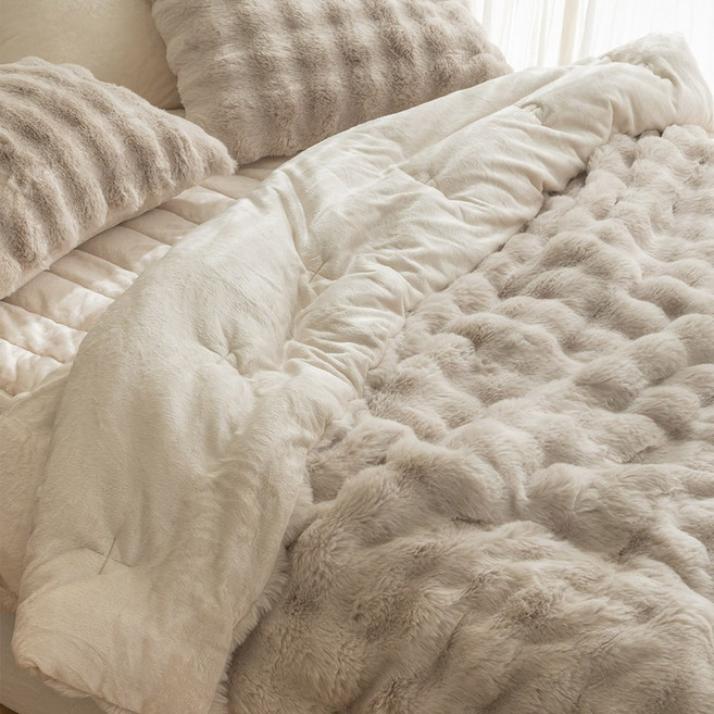 플로라침구 레브 고밀도 장모 극세사 차렵이불 30mm