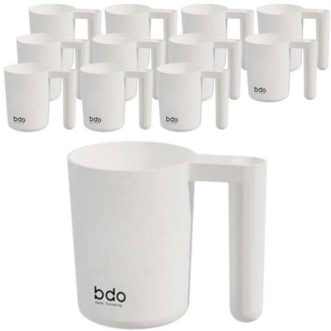 더자카 심플 원형 칫솔꽂이 양치컵, 화이트, 12개
