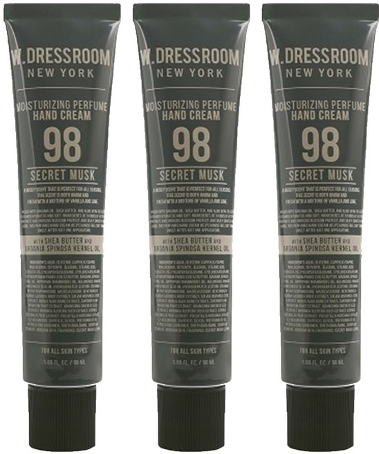 W.DRESSROOM 多麗絲 保濕香氛護手霜 No.98 秘密麝香, 50ml, 3條