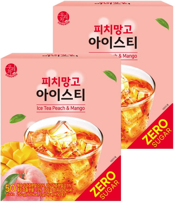 우리차 피치망고 아이스티, 5g, 50개입, 2개