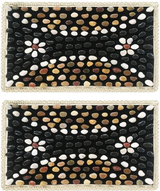 에코벨 자갈 지압 돌매트 꽃길 40 x 60 cm, 혼합색상, 2개