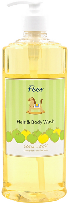 Fees BEBE 嬰兒柔護洗髮沐浴精 蘋果香, 1瓶, 600ml