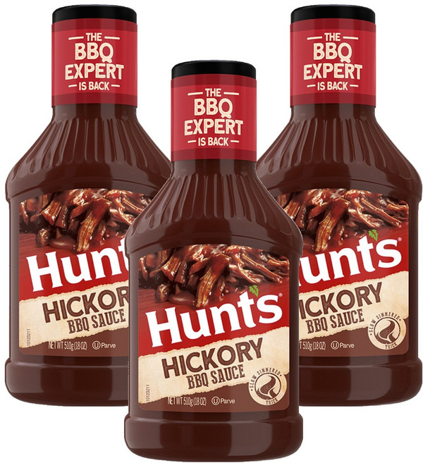 헌트 히코리향 바베큐소스, 510g, 3개