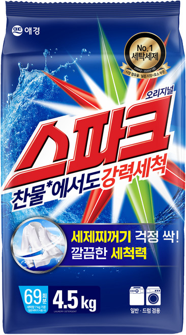 스파크 오리지널 분말세제 리필, 4.5kg, 1개