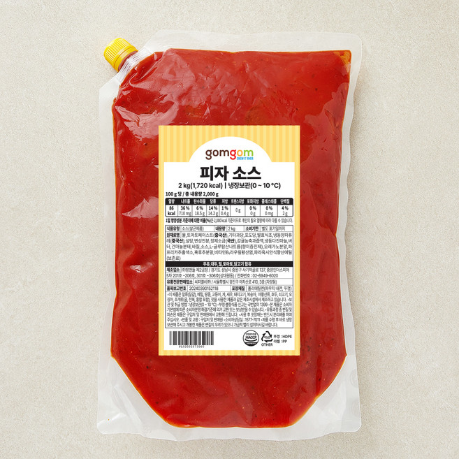 곰곰 피자 소스, 2kg, 1개