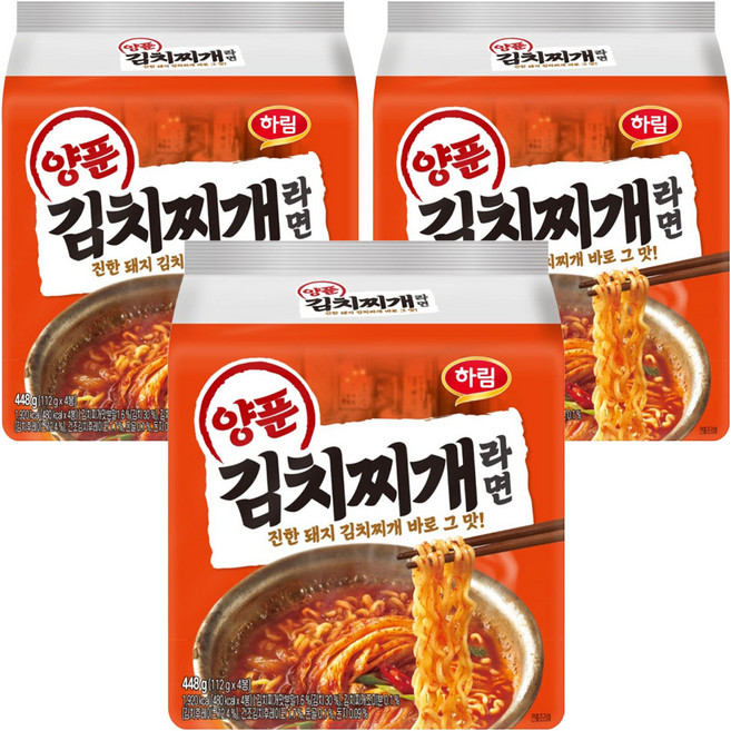 하림 양푼김치찌개라면 112g, 12개