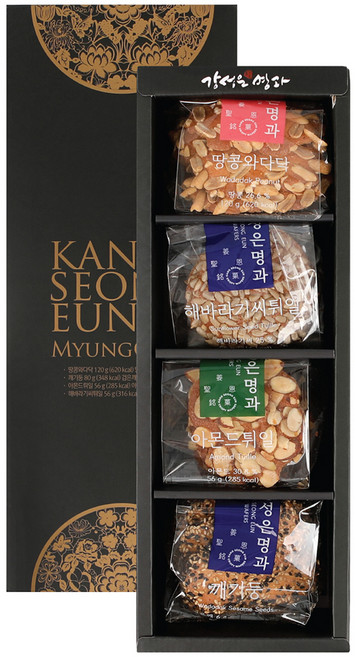 강성은명과 프리미엄 전통과자 국화세트, 아몬드튀일 + 하바라기씨튀일 + 깨기둥 + 땅콩와다닥, 1세트