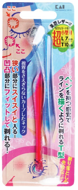 KAI 貝印 超小頭修眉刀, L + T 型, 1組
