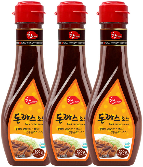 우리식품 돈까스 소스, 300g, 3개