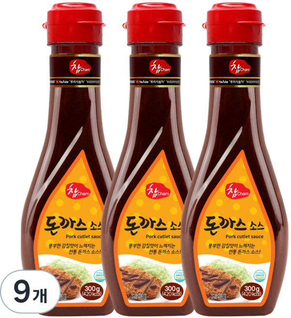 우리식품 돈까스 소스, 300g, 9개