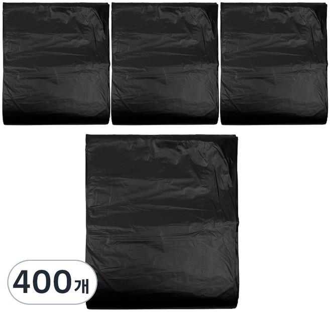 월드크린 분리수거 배접 비닐봉투 검정, 400개, 40L