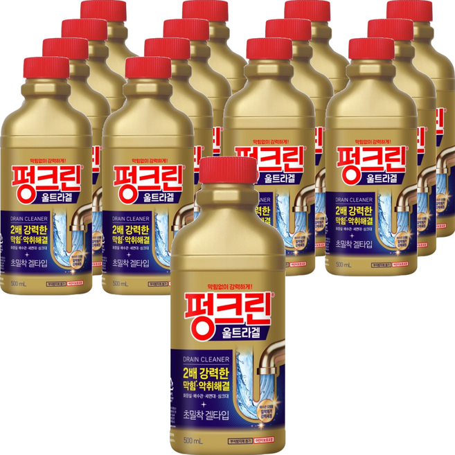 유한락스 펑크린 울트라겔 배수구 세정제, 500ml, 15개