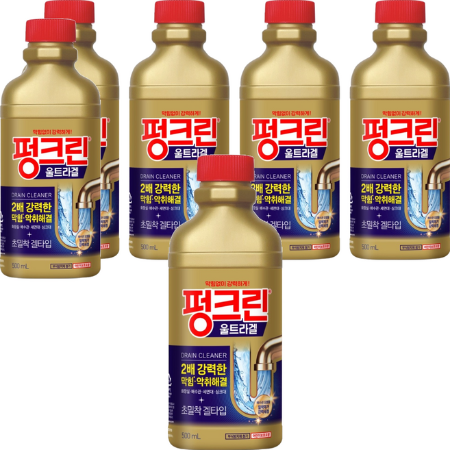 유한락스 펑크린 울트라겔 배수구 세정제, 500ml, 6개