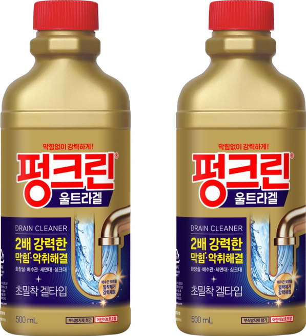 유한락스 펑크린 울트라겔 배수구 세정제, 500ml, 2개