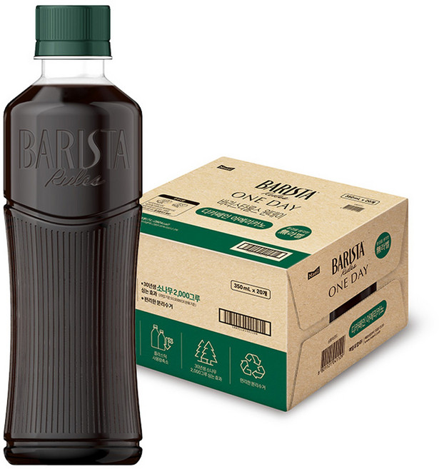 바리스타룰스 원데이 디카페인 아메리카노 무라벨, 350ml, 20개