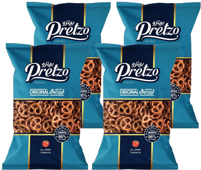 Pretzo 不囉嗦 蝴蝶餅 番茄風味, 125g, 4包