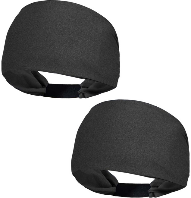 에스앤브로 3-WAY 맬란지 헤드밴드, 블랙, 2개