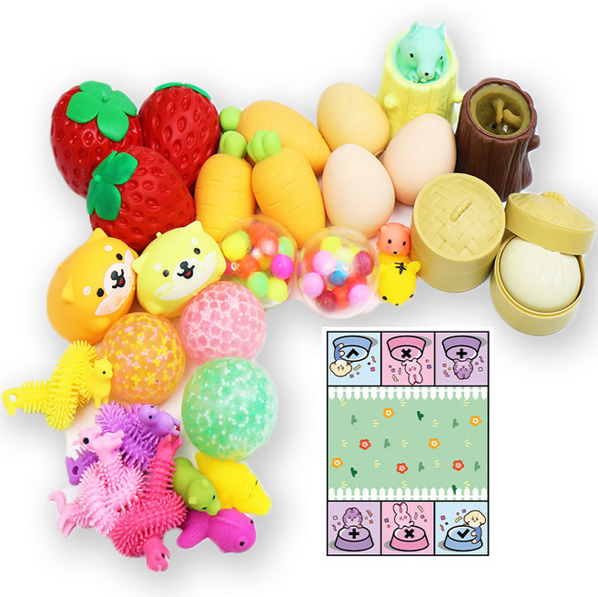 말랑이 거래판 + 클레이 슬라임 10종 세트, 혼합색상, 1세트