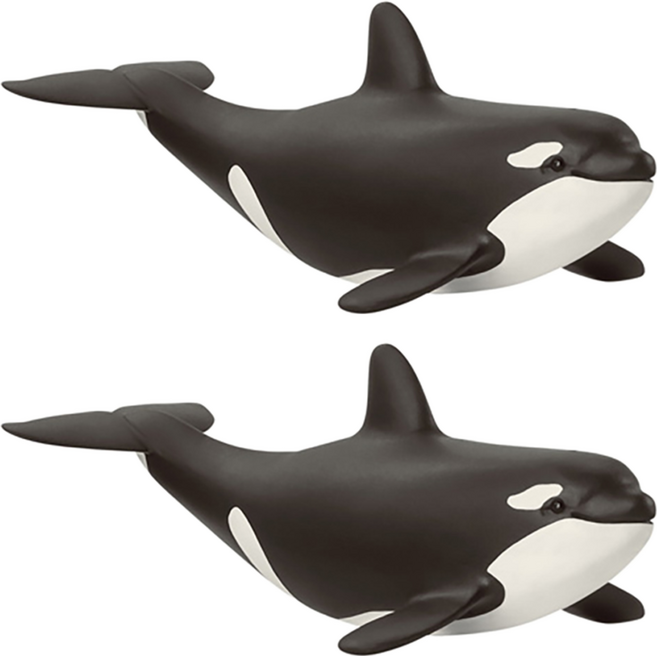 슐라이히 새끼 범고래 피규어 SL14836, 2개
