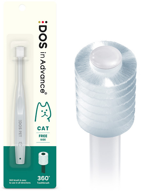 DOS 인어드밴스 고양이 360 칫솔, 화이트, 1개