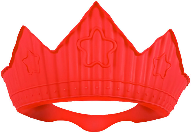 sillymann 100%鉑金矽膠皇冠幼兒洗髮帽 加厚設計 有效防止漏水 適合9個月以上幼兒/頭圍36cm以上, 紅色, 1個