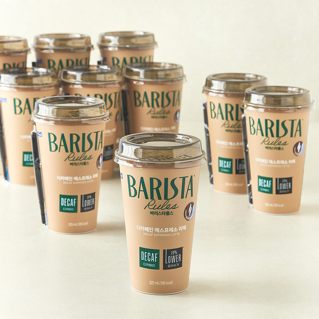 바리스타룰스 디카페인 에스프레소 라떼, 325ml, 10개