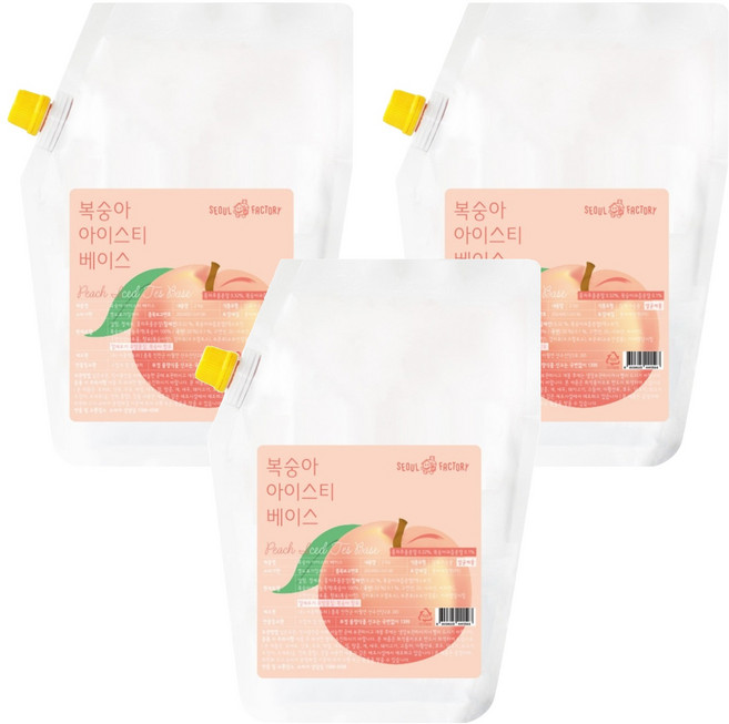 서울팩토리 복숭아 아이스티 베이스, 2kg, 3개