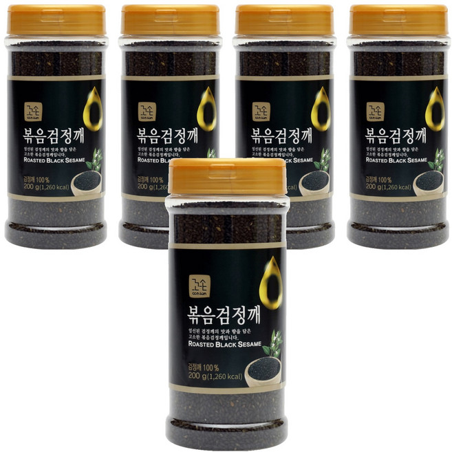 꼬손 볶음 검정깨, 200g, 5개