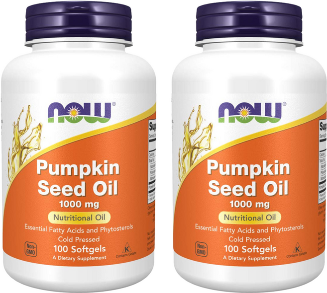 NOW Foods 南瓜籽油膠囊食品, 100顆, 1.4g, 2罐