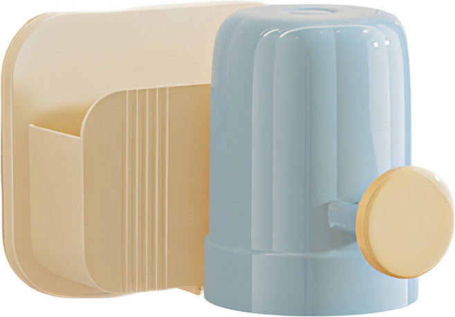 한봄누리 무타공 공중부양 양치컵 + 파스텔 칫솔 치약꽂이 세트, 블루, 1세트