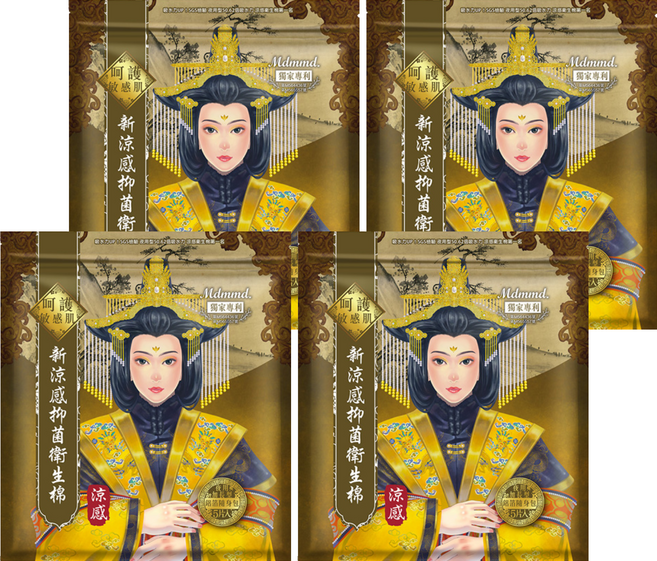 Mdmmd. 明洞國際 後宮涼感系列 新涼感抑菌衛生棉, 夜用加長型(41cm), 5片, 4包
